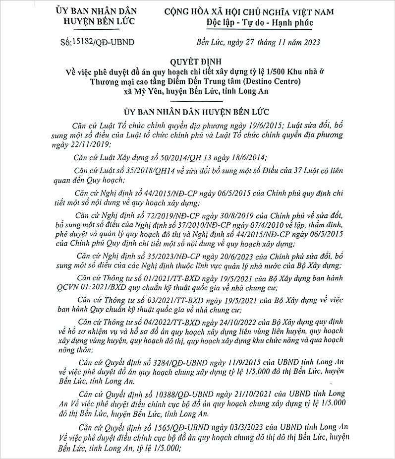 pháp lý destino centro bến lức long an