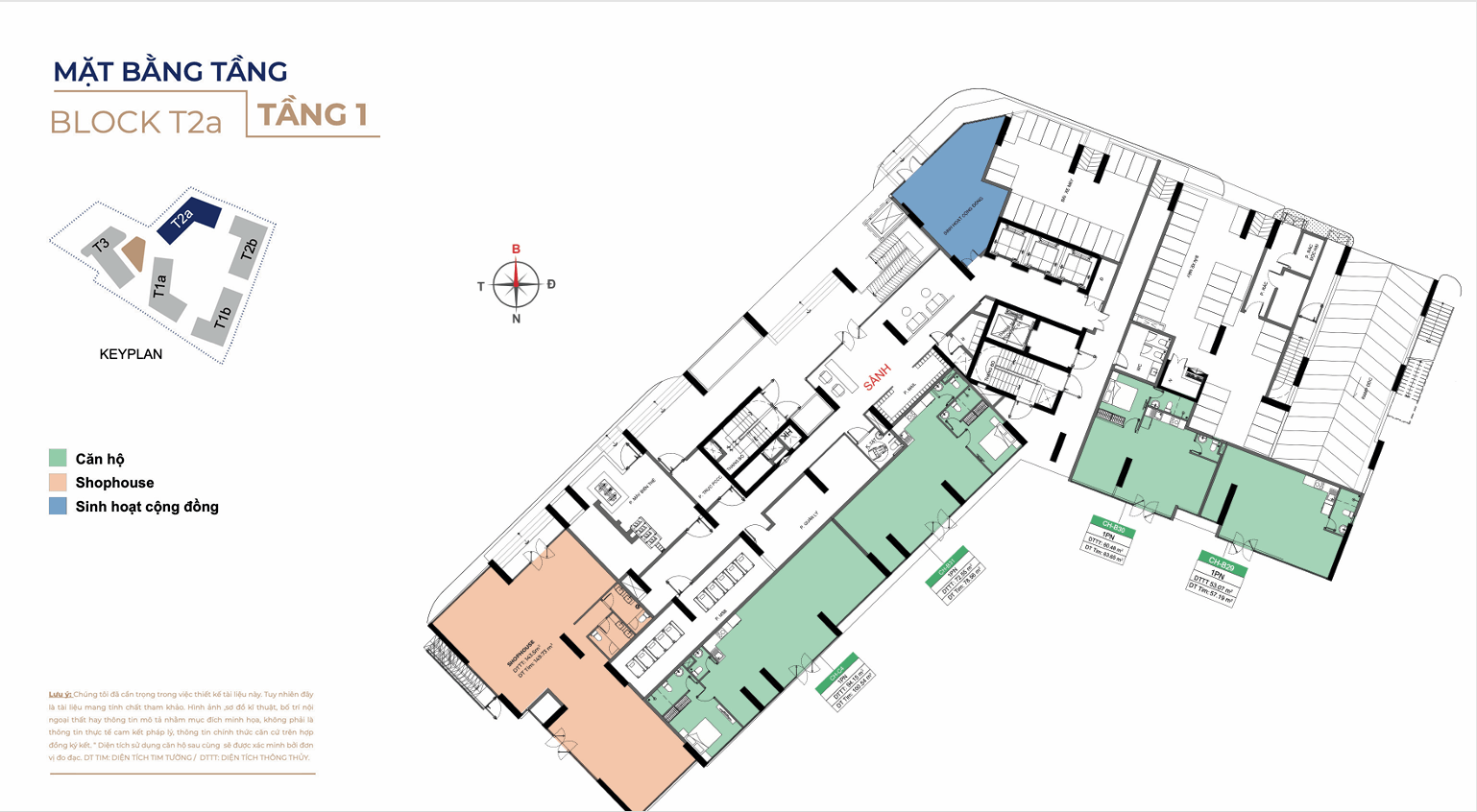 mặt bằng shophouse destino centro tháp t2a