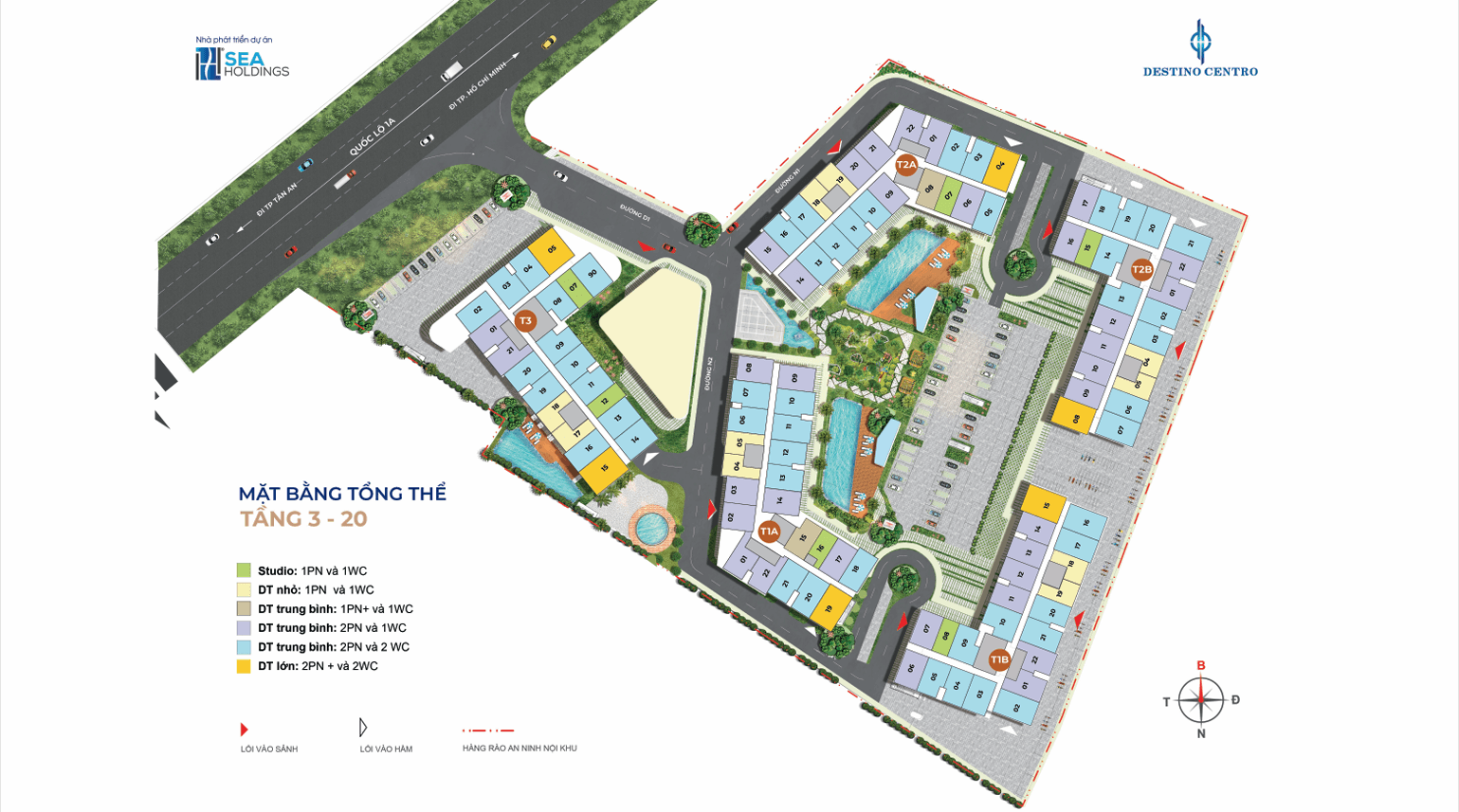 mặt bằng tổng thể destino centro
